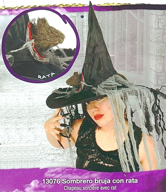 costume di carnevale CAPPELLO STREGA C/TOPO